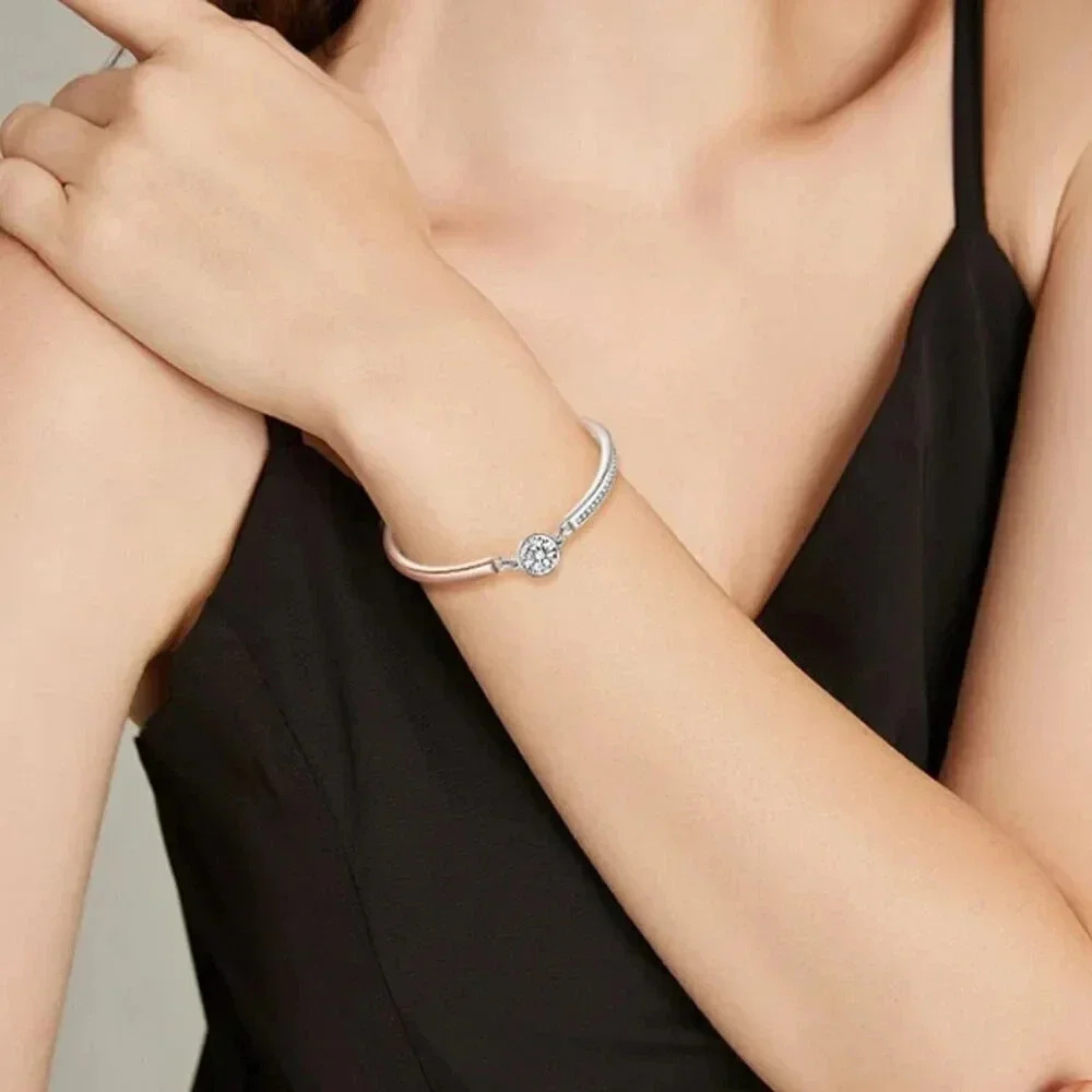 18K Rose Gold Plated Bracelets for Women with Cubic Zirconia 2.5cm CZ, Size  7 " - Picture 5 of 7